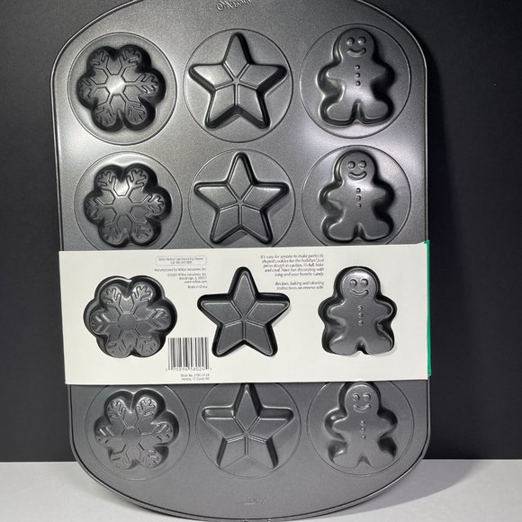 Wilton Cookie Pan Mold - 12 Cavity 3 Designs - Holiday Christmas Baking - NEW - Picture 2 of 7